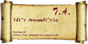 Tér Annamária névjegykártya